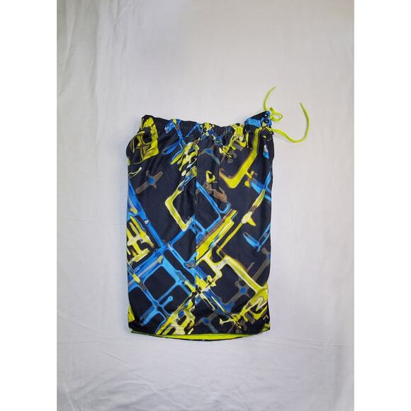 Nike Swim Size L Cargo Shorts Adult Black Yellow Swim Board Trunks Ca12 - Picture 6 of 7